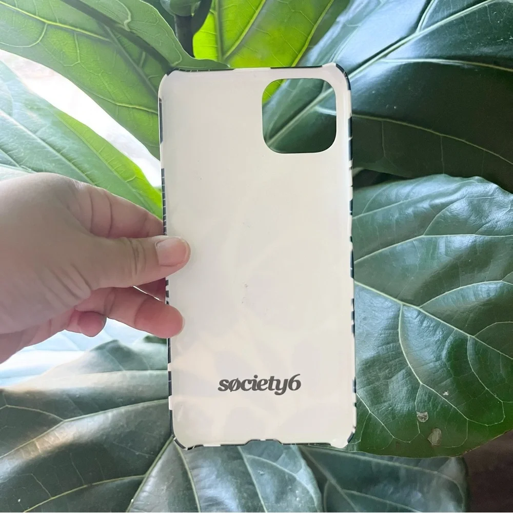 Society 6 Monstera Tropical Leaves Pixel 6s Hard Phone Case Cover Black White